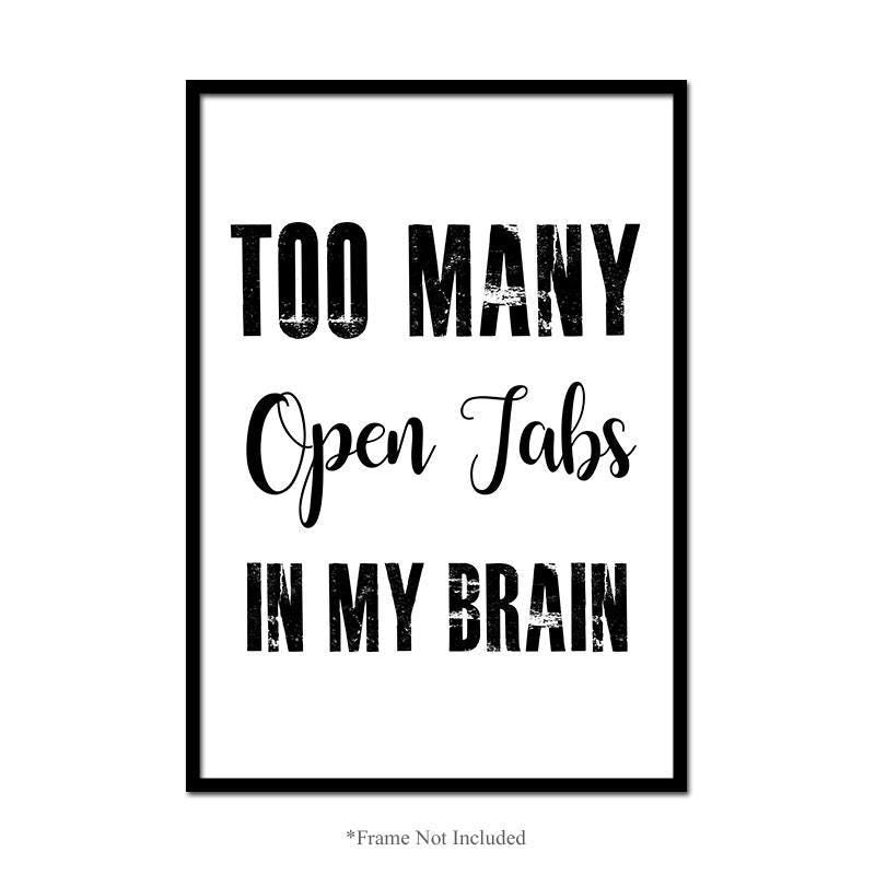 Funny Brain Quote Poster: Fashion Room Decor Print