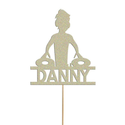 Personalised Dj Cake Topper Music Decks Birthday Cake Decoration Any Name & Age