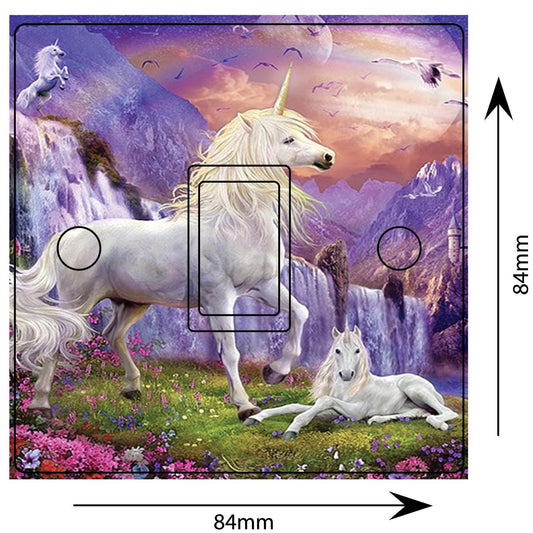 Fantasy Unicorn Land Light Switch Sticker Cover Vinyl Skin Wall Decal Decor