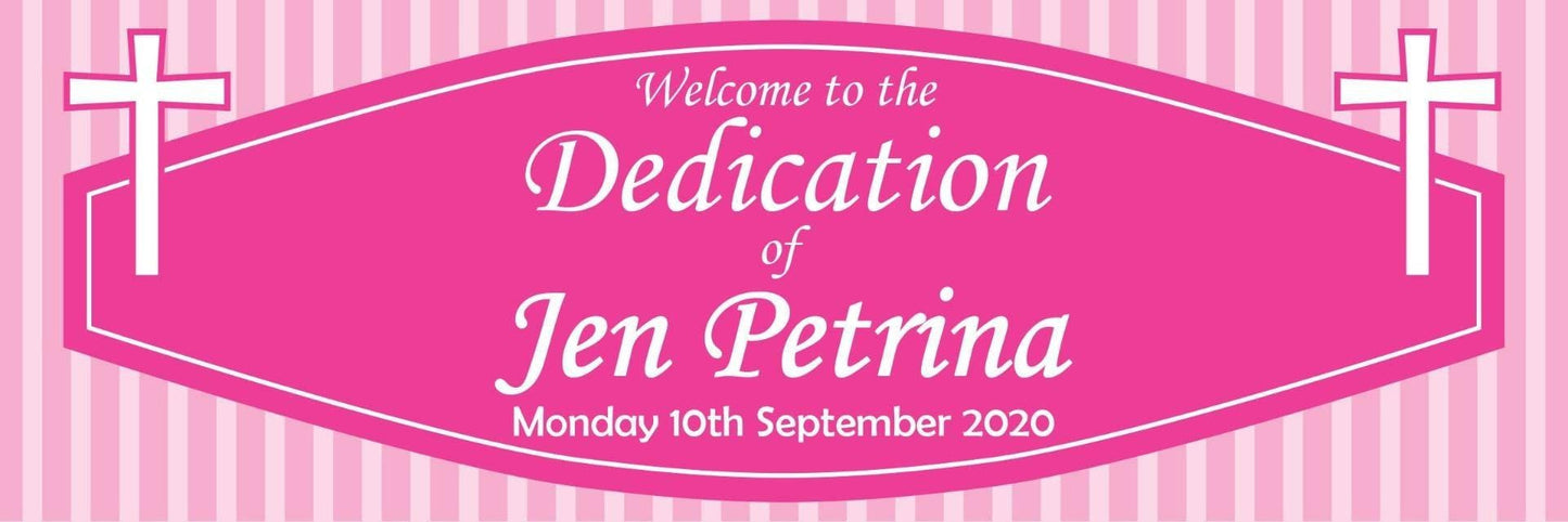 2 Personalised Welcome To The Dedication Celebration Banners Decoration Posters