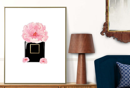 Flower Fashion Bedroom Perfume Bottle Wall Art Home Room Decor Print Poster