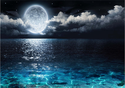 Full Moon Night Ocean Seascape Bedroom Giant Poster - A4 A3 A2 A1 Sizes
