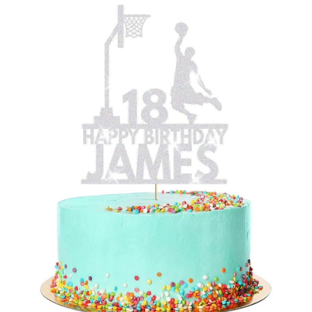 Personalised Basketball Birthday Cake Topper - Custom Sports Party Decoration