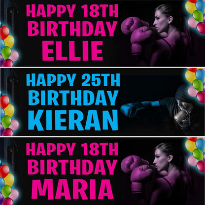 2 Personalised Kick Boxer Birthday Party Celebration Banners  Decoration Posters