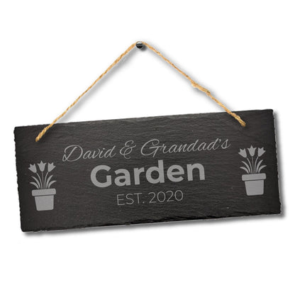 Personalised Slate Plaque Garden Sign Laser Engraved Stone