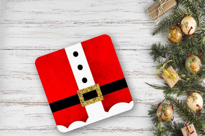 Christmas Mug And Coaster Gift Set Xmas Red Cup Dad Mum Friends Gift Keepsake