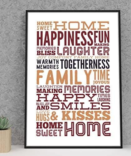 Home Sweet Home Happiness Inspirational Positive Thoughts Quote Poster Wall