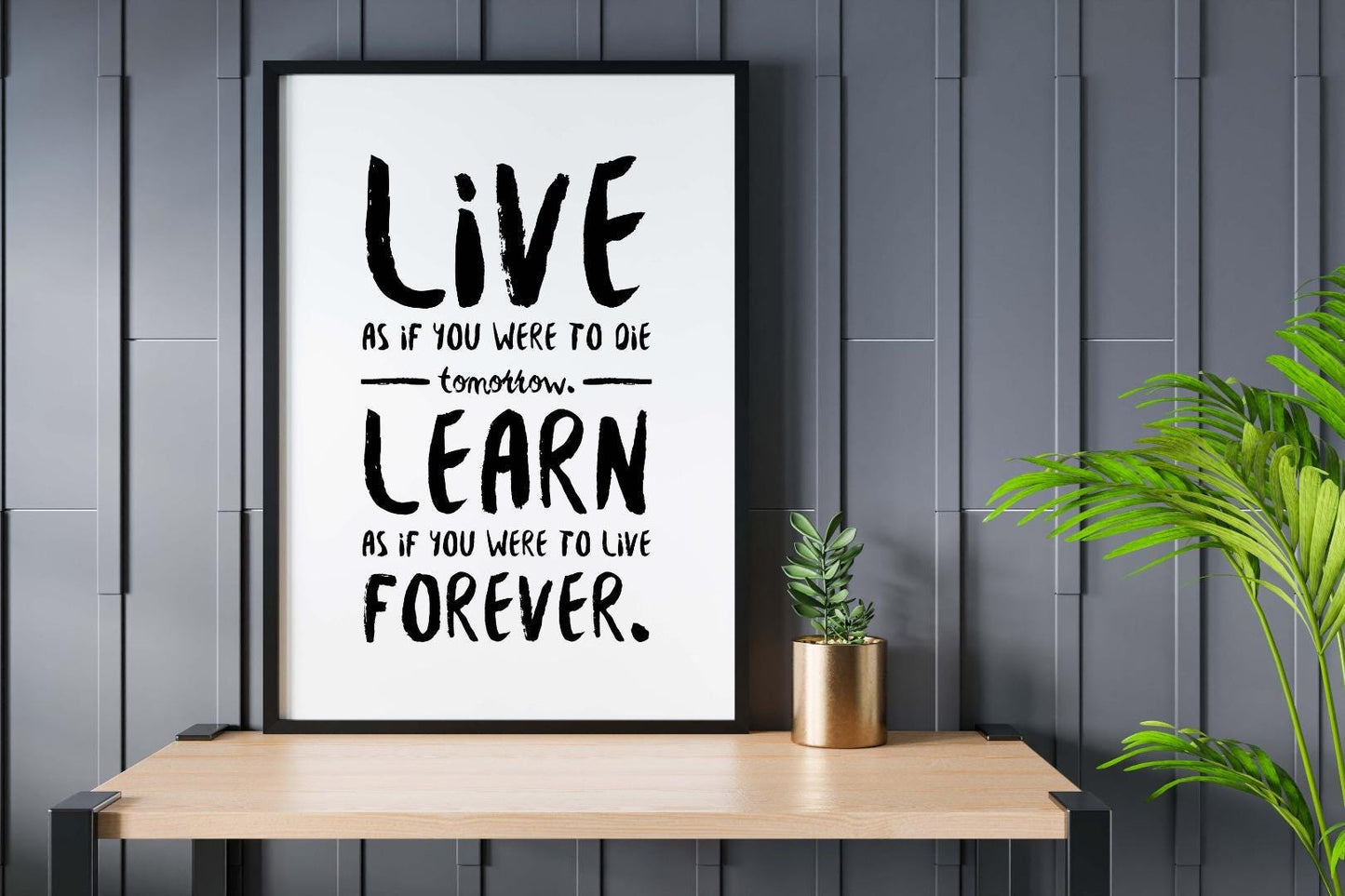 Live As If You Were Die Tomorrow Inspirational Positive Quote Poster Print Wall