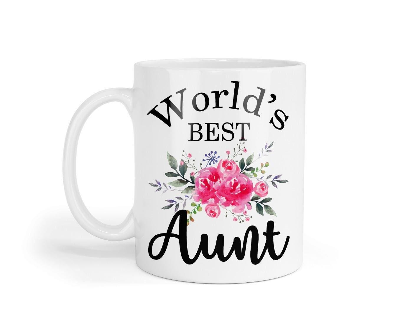 World Best Aunty Mug & Coaster Set Birthday Christmas Niece Nephew Coffee Gift