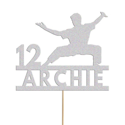 Personalised Glitter Karate Cake Topper: Judo MMA Birthday Decoration
