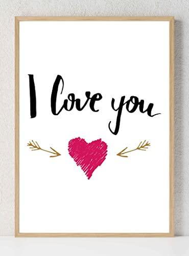I Love You Relationship Motivational Inspirational Positive Quote Poster Wall