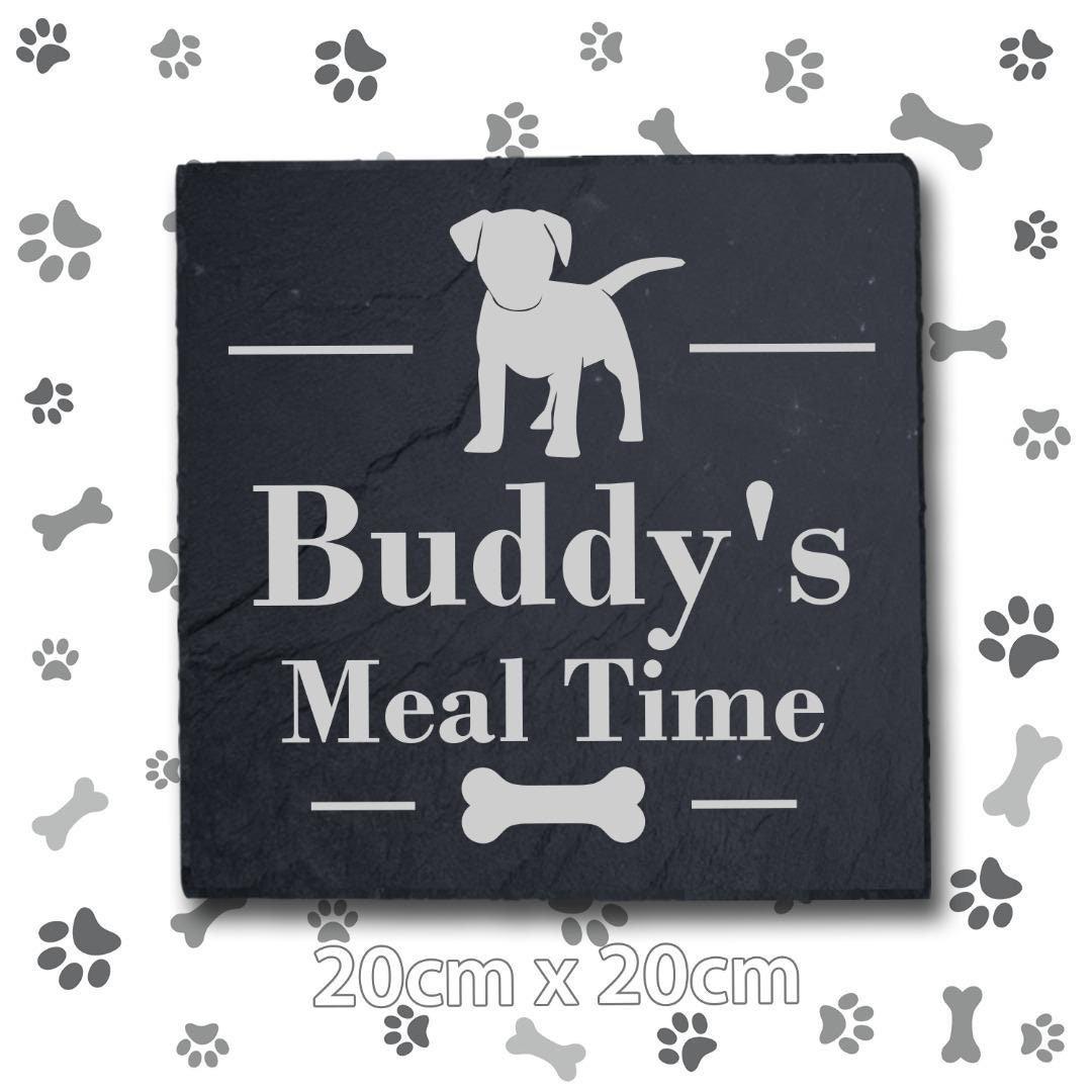 Personalised Engraved Slate Dog Food Mat: Puppy Placemat