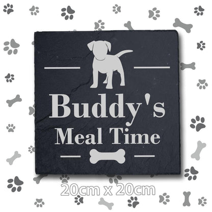 Personalised Engraved Slate Dog Food Mat: Puppy Placemat