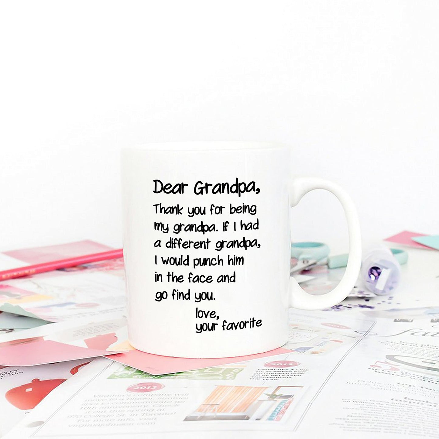 Father's Day Funny Grandpa from Grandson Granddaughter | Ceramic Coffee Mug | Father's Day Gift | Stylish Printed Design | Tea & Coffee Cup | 11oz