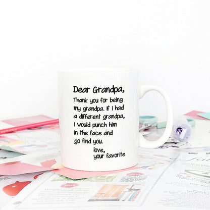 Father's Day Funny Grandpa from Grandson Granddaughter | Ceramic Coffee Mug | Father's Day Gift | Stylish Printed Design | Tea & Coffee Cup | 11oz