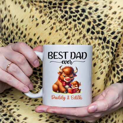 Custom Names Bison | Ceramic Coffee Mug | Father's Day Gift | Stylish Printed Design | Tea & Coffee Cup | 11oz