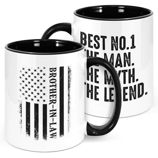 Brother in Law | Ceramic Coffee Mug | Father's Day Gift | Stylish Printed Design | Tea & Coffee Cup | 11oz | Black Two-Tone Design
