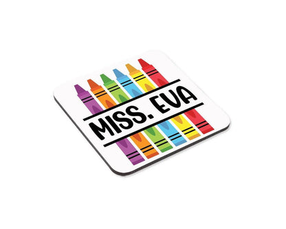 Personalised Teacher Crayon Mug & Coaster Set