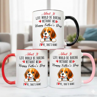 Personalized Name For Beagle Dog Lover | Ceramic Coffee Mug | Father's Day Gift | Stylish Printed Design | Tea & Coffee Cup | 11oz | Black Two-Tone Design