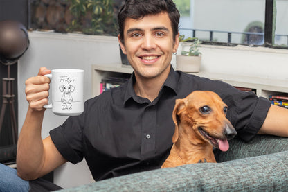 Personalized Dog Name Mug for Dog Dad & Mom | Ceramic Coffee Mug | Father's Day Gift | Stylish Printed Design | Tea & Coffee Cup | 11oz | Black Two-Tone Design