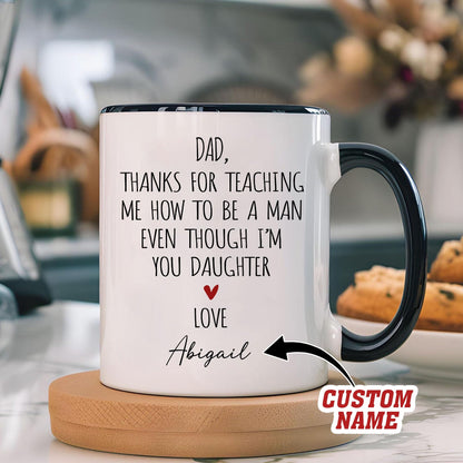 Funny For Dad From Daughter | Ceramic Coffee Mug | Father's Day Gift | Stylish Printed Design | Tea & Coffee Cup | 11oz | Black Two-Tone Design