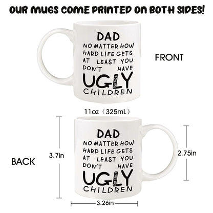 Dad from Daughter Son Wife | Ceramic Coffee Mug | Father's Day Gift | Stylish Printed Design | Tea & Coffee Cup | 11oz