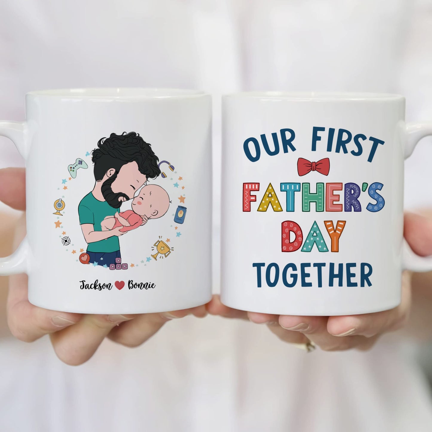 Personalized Our First Together | Ceramic Coffee Mug | Father's Day Gift | Stylish Printed Design | Tea & Coffee Cup | 11oz