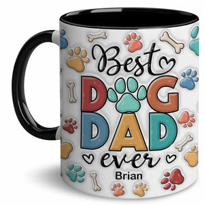 Mugs For Dog Dad | Ceramic Coffee Mug | Father's Day Gift | Stylish Printed Design | Tea & Coffee Cup | 11oz | Black Two-Tone Design