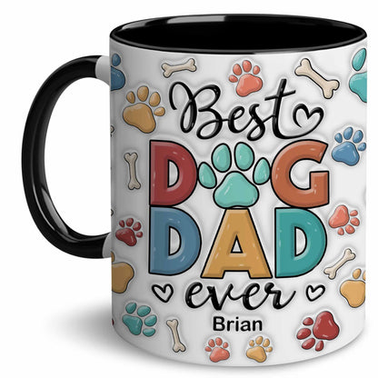 Mugs For Dog Dad | Ceramic Coffee Mug | Father's Day Gift | Stylish Printed Design | Tea & Coffee Cup | 11oz | Black Two-Tone Design