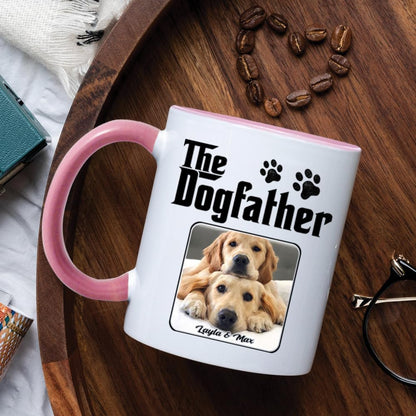 Custom Dog Dad | Ceramic Coffee Mug | Father's Day Gift | Stylish Printed Design | Tea & Coffee Cup | 11oz | Black Two-Tone Design