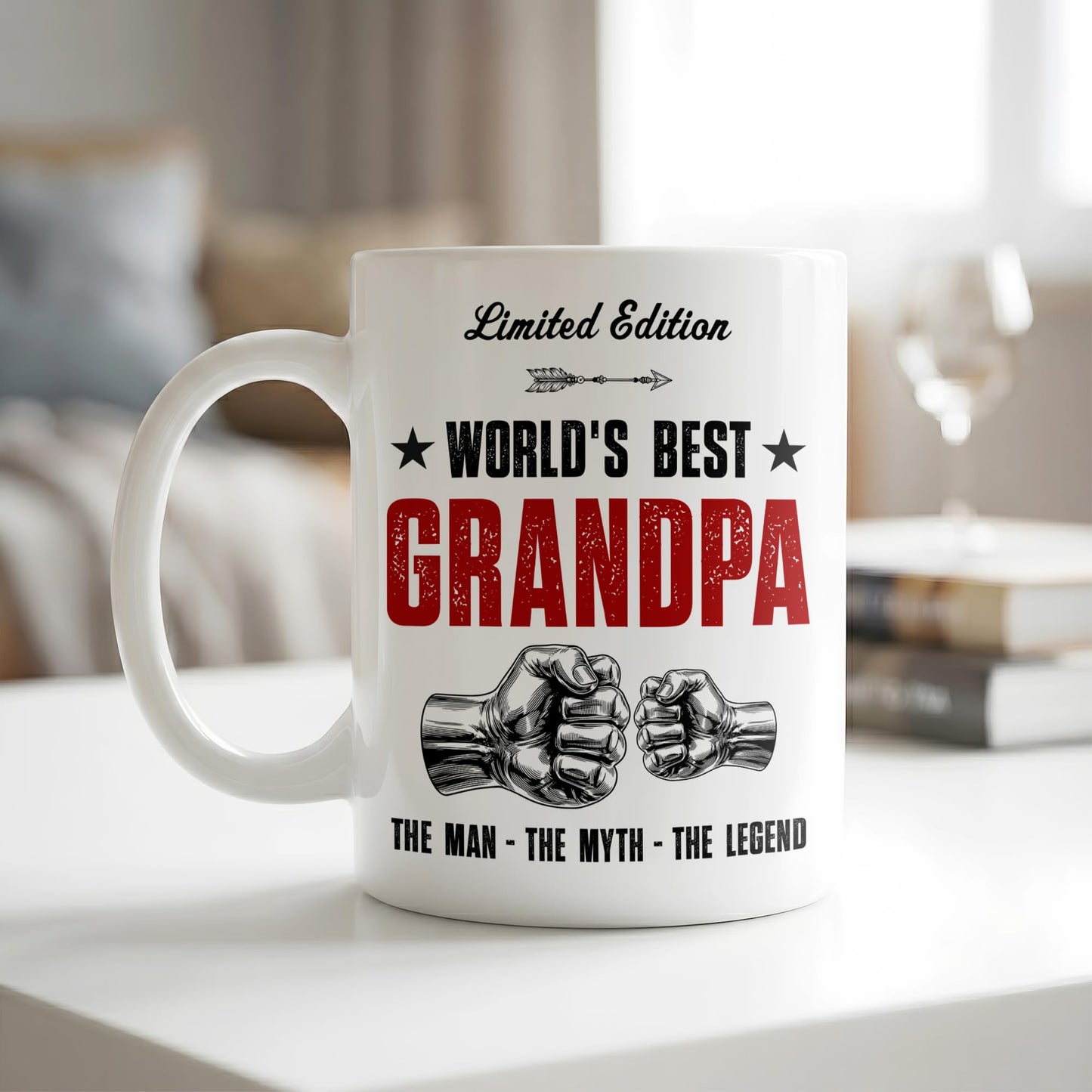 Worlds Greatest Grandpa | Ceramic Coffee Mug | Father's Day Gift | Stylish Printed Design | Tea & Coffee Cup | 11oz