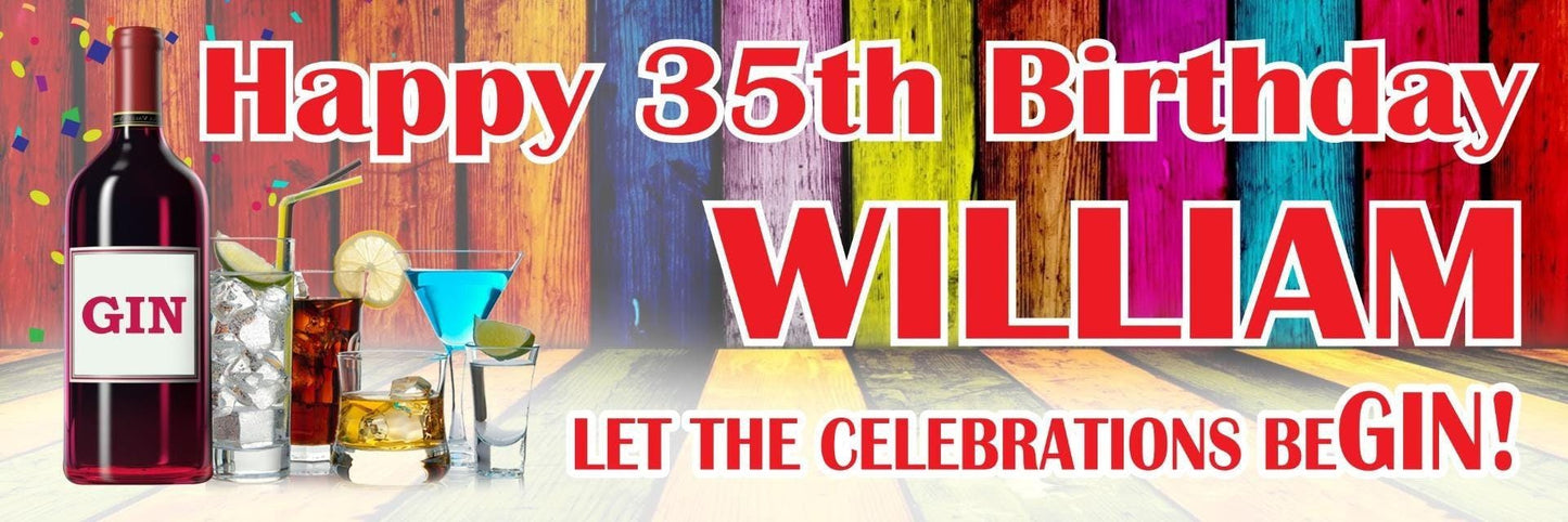 Personalised Birthday Party Banner: Let The Celebrations Begin (Set of 2)