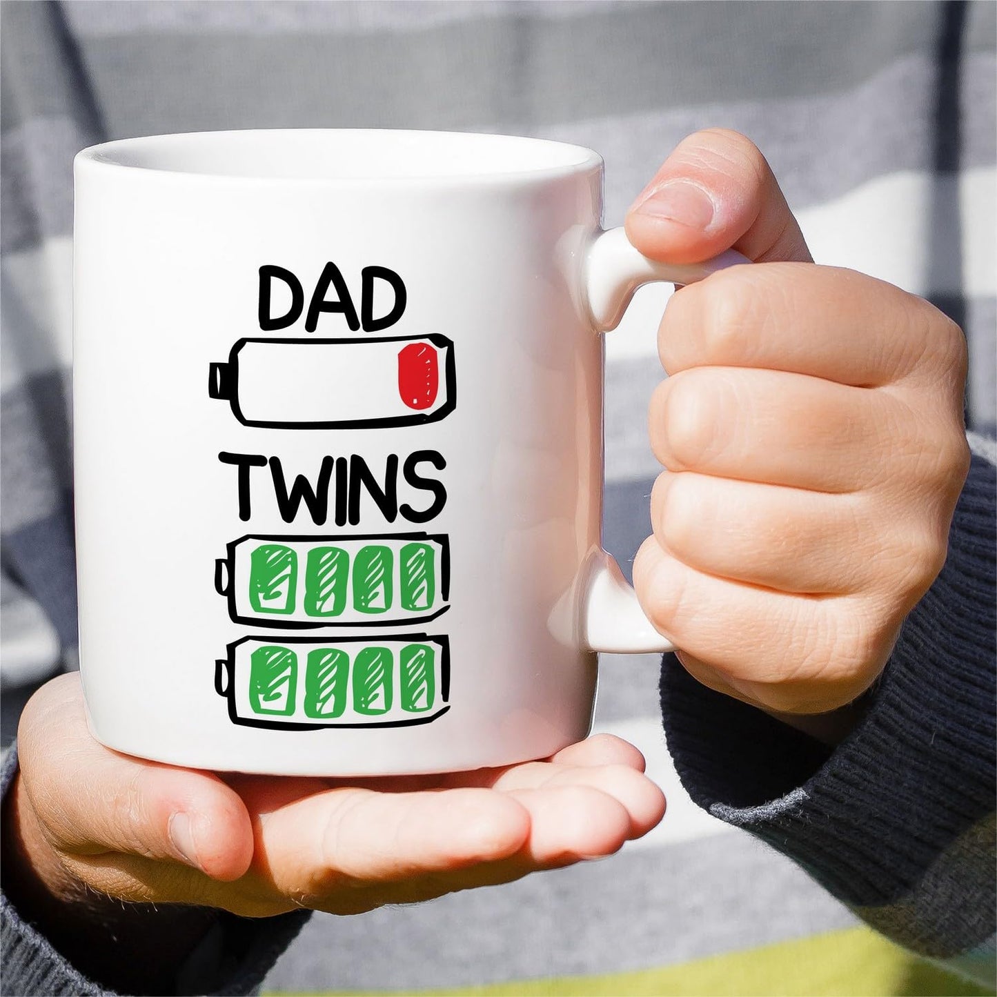 Funny for Dad of Twins | Ceramic Coffee Mug | Father's Day Gift | Stylish Printed Design | Tea & Coffee Cup | 11oz
