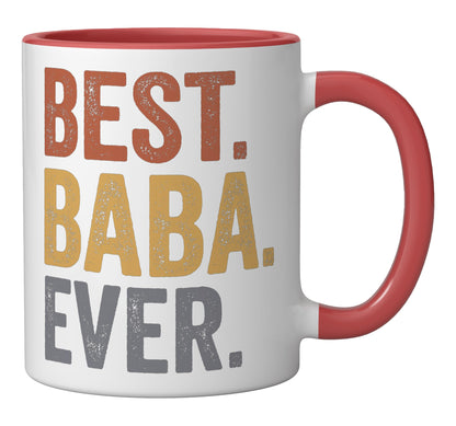 Best Baba Ever from Grandkids Baba Father's Day | Ceramic Coffee Mug | Father's Day Gift | Stylish Printed Design | Tea & Coffee Cup | 11oz | Pink Two-Tone Design