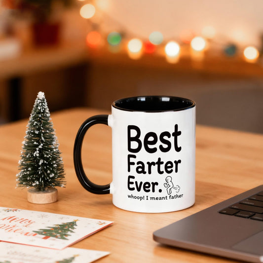 Funny for Dad Funny for Dad from Daughter Son | Ceramic Coffee Mug | Father's Day Gift | Stylish Printed Design | Tea & Coffee Cup | 11oz | Black Two-Tone Design