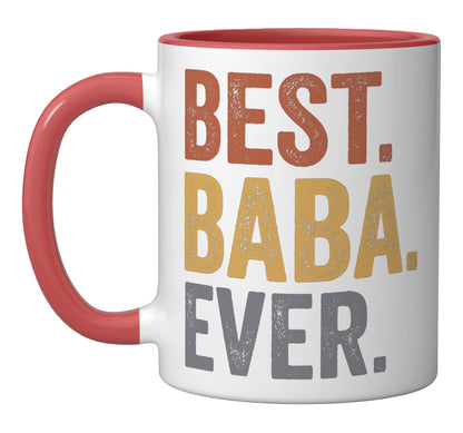 Best Baba Ever from Grandkids Baba Father's Day | Ceramic Coffee Mug | Father's Day Gift | Stylish Printed Design | Tea & Coffee Cup | 11oz | Pink Two-Tone Design