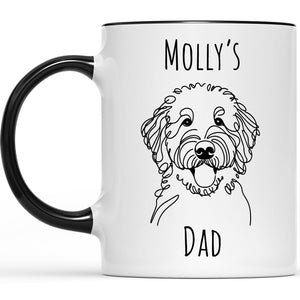 Personalized Dog Name Mug for Dog Dad & Mom | Ceramic Coffee Mug | Father's Day Gift | Stylish Printed Design | Tea & Coffee Cup | 11oz | Black Two-Tone Design