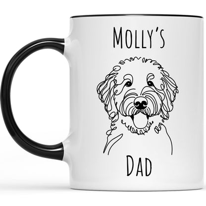 Personalized Dog Name Mug for Dog Dad & Mom | Ceramic Coffee Mug | Father's Day Gift | Stylish Printed Design | Tea & Coffee Cup | 11oz | Black Two-Tone Design