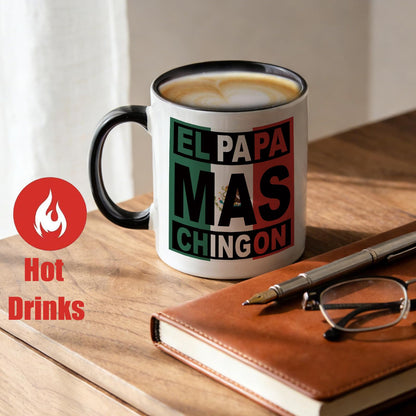 Mexican Dad | Ceramic Coffee Mug | Father's Day Gift | Stylish Printed Design | Tea & Coffee Cup | 11oz | Black Two-Tone Design