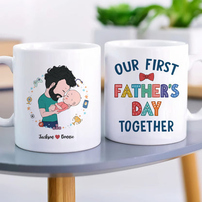 Personalized Our First Together | Ceramic Coffee Mug | Father's Day Gift | Stylish Printed Design | Tea & Coffee Cup | 11oz