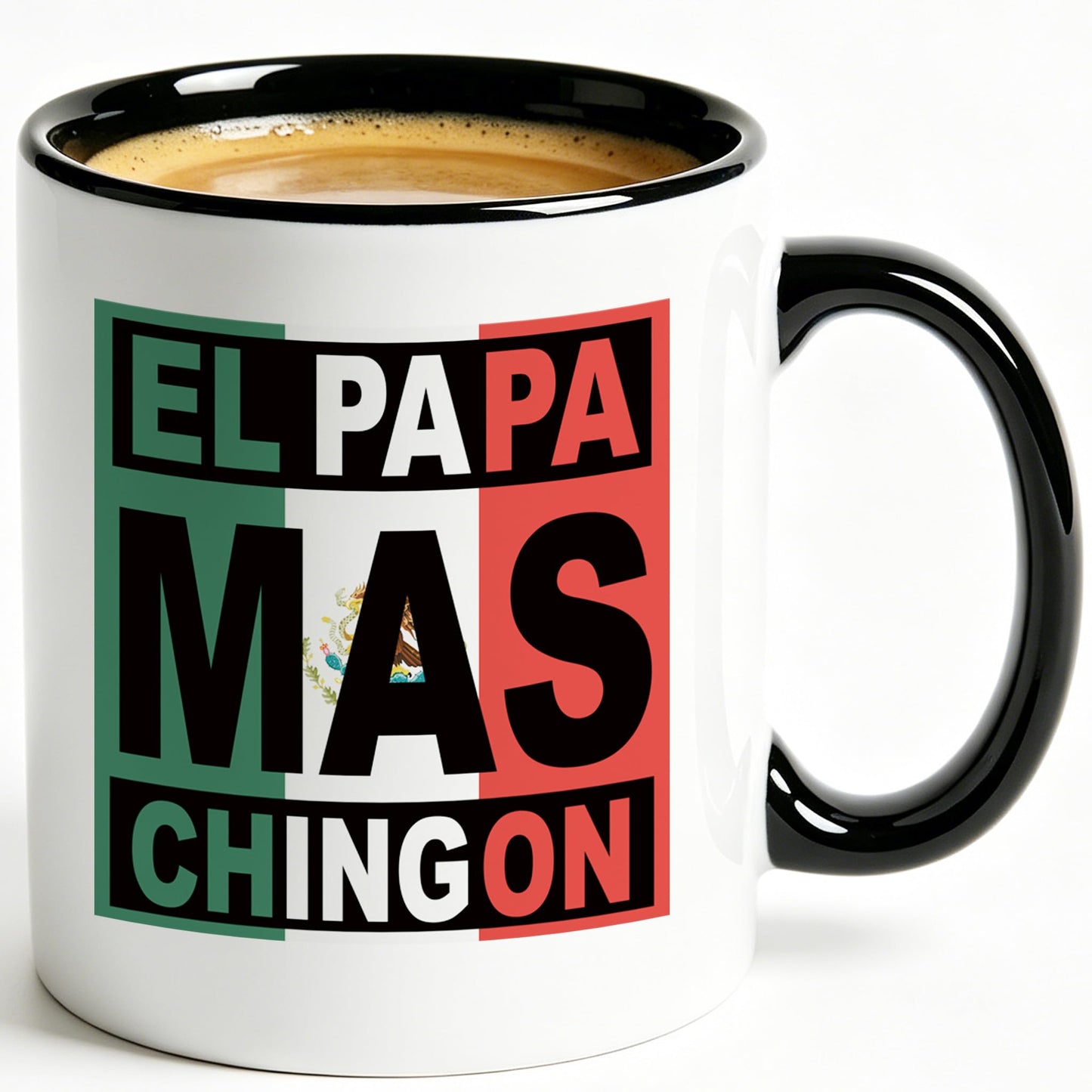 Mexican Dad | Ceramic Coffee Mug | Father's Day Gift | Stylish Printed Design | Tea & Coffee Cup | 11oz | Black Two-Tone Design