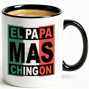 Mexican Dad | Ceramic Coffee Mug | Father's Day Gift | Stylish Printed Design | Tea & Coffee Cup | 11oz | Black Two-Tone Design
