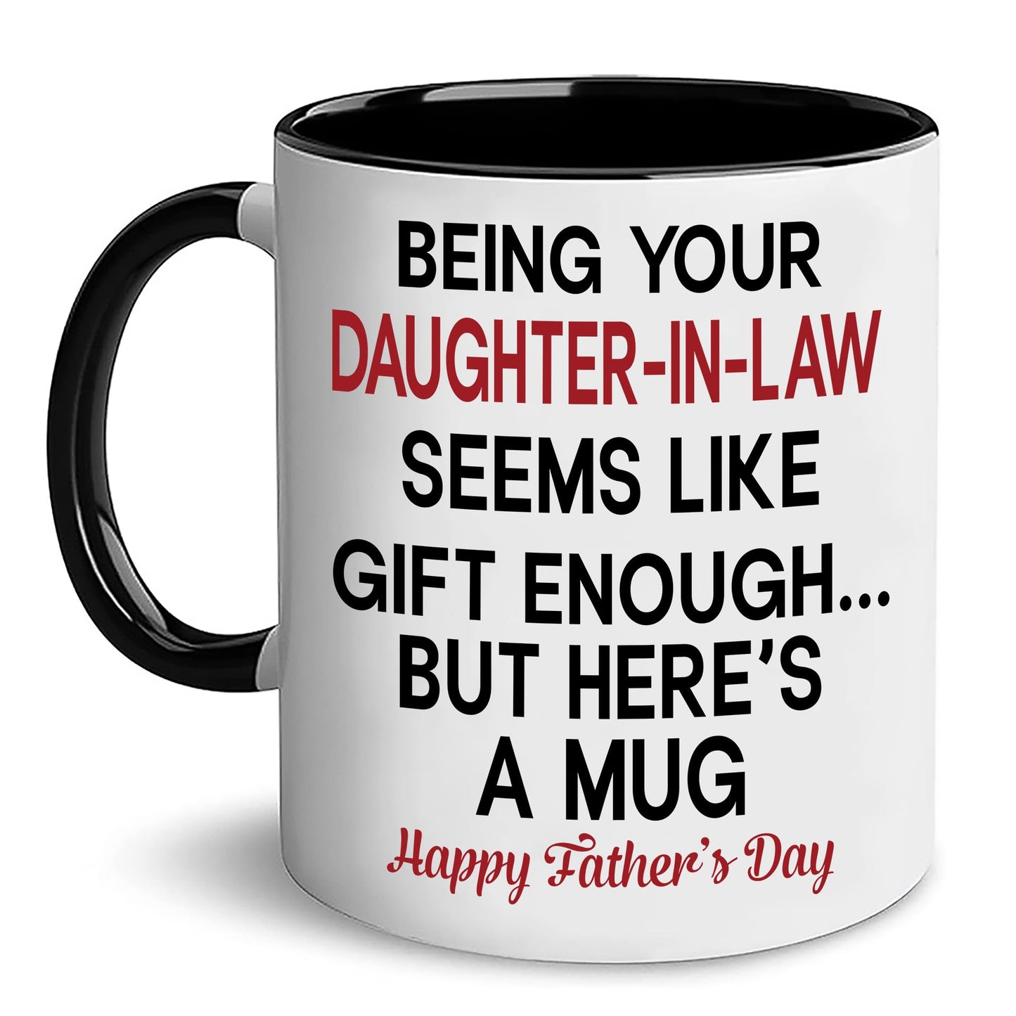Custom Father | Ceramic Coffee Mug | Father's Day Gift | Stylish Printed Design | Tea & Coffee Cup | 11oz | Black Two-Tone Design