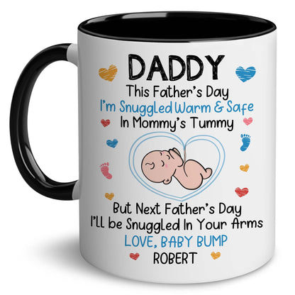Personalized Daddy Coffee Mug | Ceramic Coffee Mug | Father's Day Gift | Stylish Printed Design | Tea & Coffee Cup | 11oz | Black Two-Tone Design