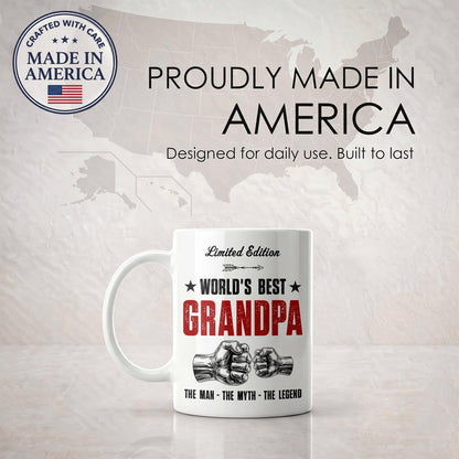 Worlds Greatest Grandpa | Ceramic Coffee Mug | Father's Day Gift | Stylish Printed Design | Tea & Coffee Cup | 11oz