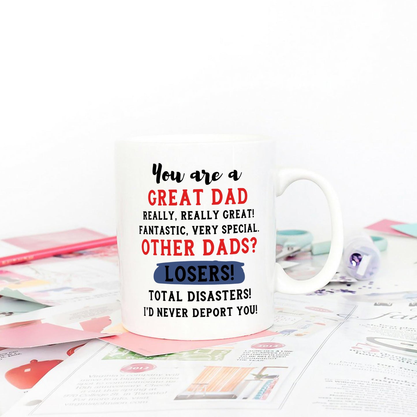 Funny Best Dad Even Themed - Hilarious Ideal for Fatherâ€™s Day - Great Dad | Ceramic Coffee Mug | Father's Day Gift | Stylish Printed Design | Tea & Coffee Cup | 11oz