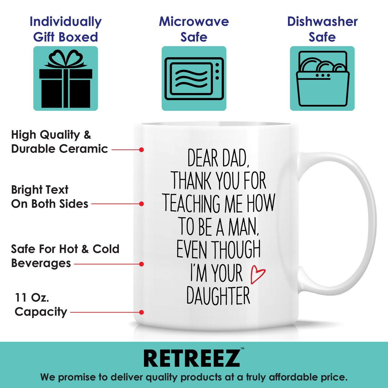 Funny | Ceramic Coffee Mug | Father's Day Gift | Stylish Printed Design | Tea & Coffee Cup | 11oz