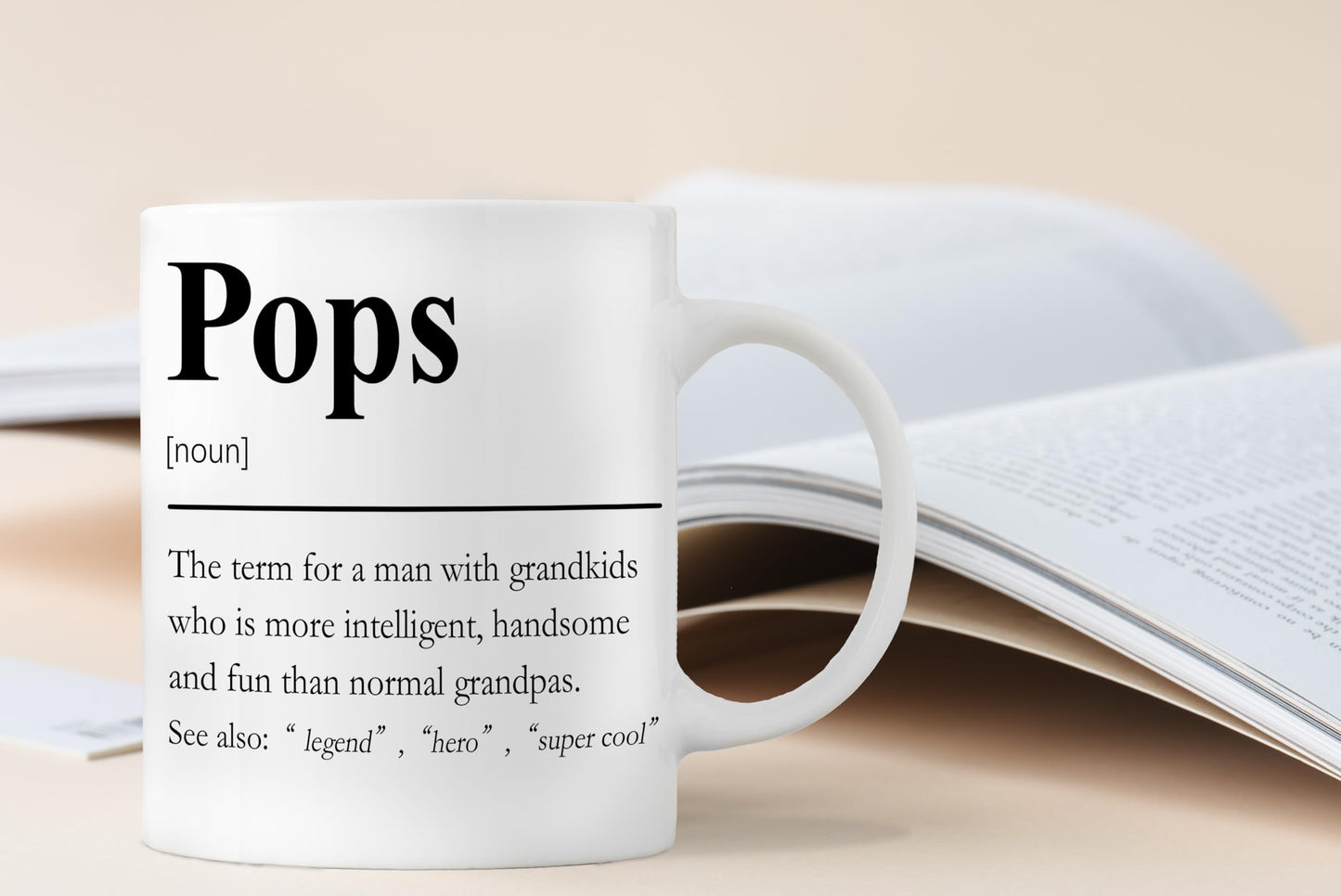Pops | Ceramic Coffee Mug | Father's Day Gift | Stylish Printed Design | Tea & Coffee Cup | 11oz