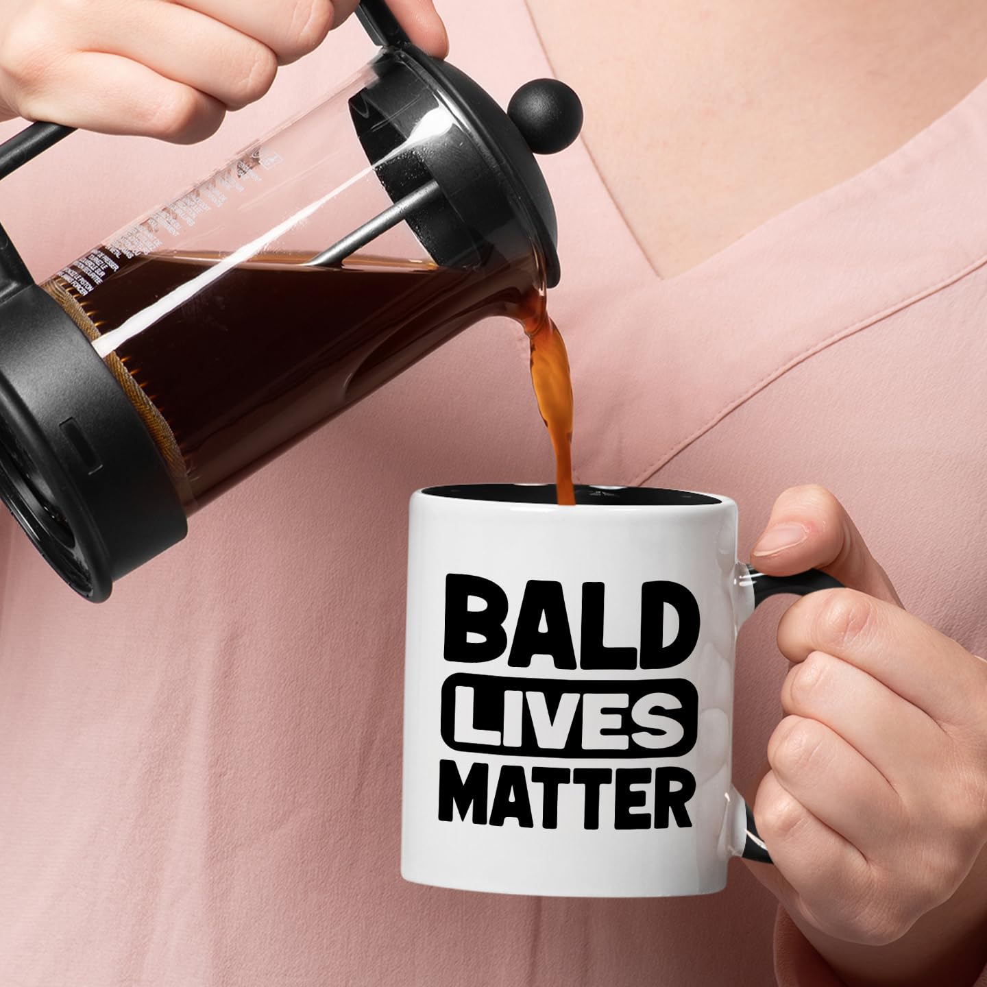 Funny Bald Humor for Dad Coffee - Sarcastic Bald Joke for Men | Ceramic Coffee Mug | Father's Day Gift | Stylish Printed Design | Tea & Coffee Cup | 11oz | Black Two-Tone Design