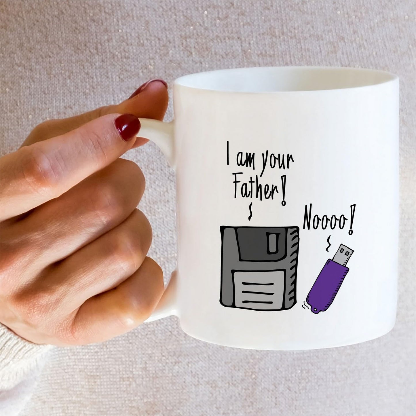 Funny Technical Tech Support IT Computer Geek Floppy Disk USB Drive Coffee Mugs | Ceramic Coffee Mug | Father's Day Gift | Stylish Printed Design | Tea & Coffee Cup | 11oz